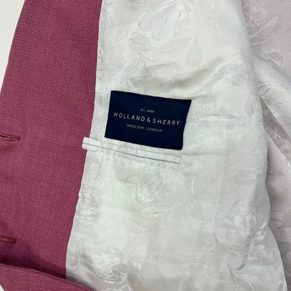 Tom James Holland & Sherry Custom Blazer Pink Womens 56" Chest = 4X - Picture 8 of 15
